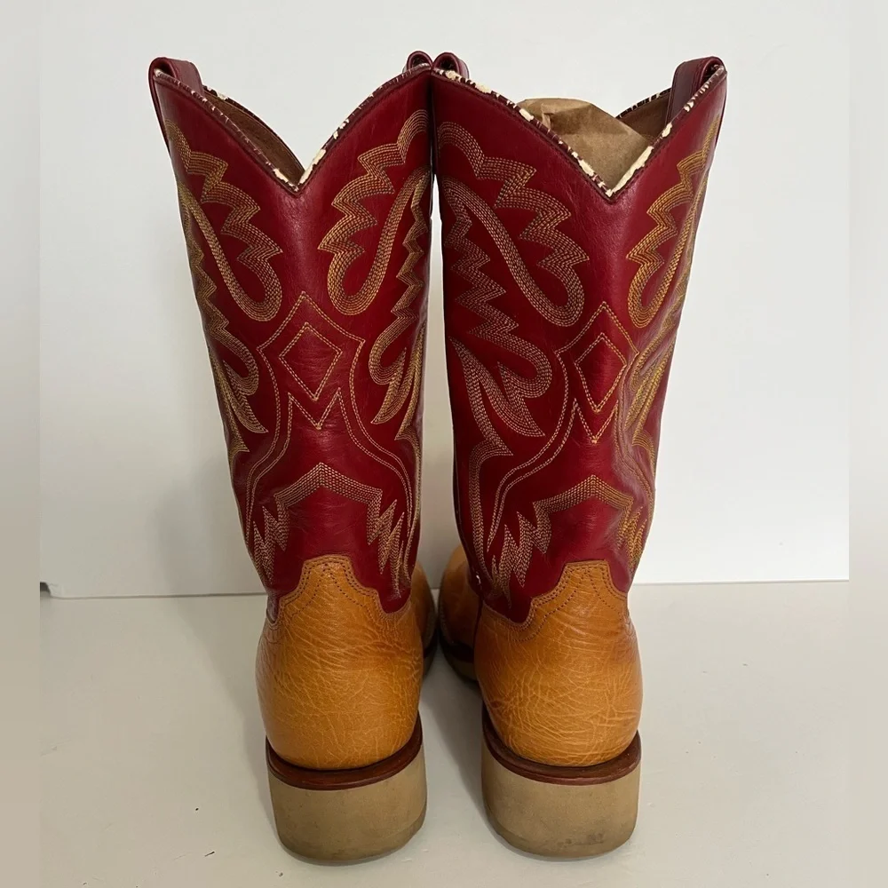 Ariat Womens Size 10B Cobalt Crepe Western Cowboy Boots Suntan Red